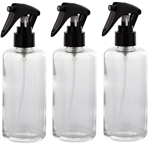 Glas Sprüh-Flasche 200 ml Kosmetex Klarglas mit Sprühkopf Zerstäuber, leer, 3x klar 200ml