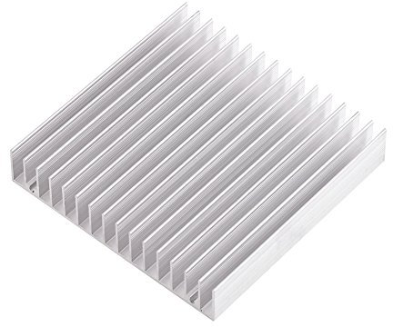 Aluminum Heat Sink for High Power Transistor Semiconductor Devices 100x100x18mm (3.93x3.93x0.7inch) High Thermal Conductivity Cooler Fin Module for Electronics Thermal Management
