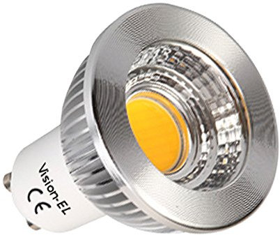 Vision-EL 778608 Ampoule LED GU10 Spot 6W 3000°K Boite Aluminium 80 PC + Verre, 6 W