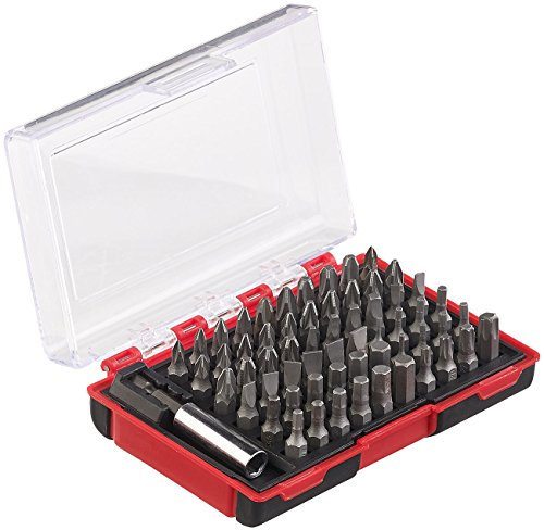AGT Professional Bitsatz: 61-teiliges Bit-Set mit magnetischem Bithalter, Chrom-Vanadium-Stahl (Bitbox, Bit Sortiment, Schraubenzieher)