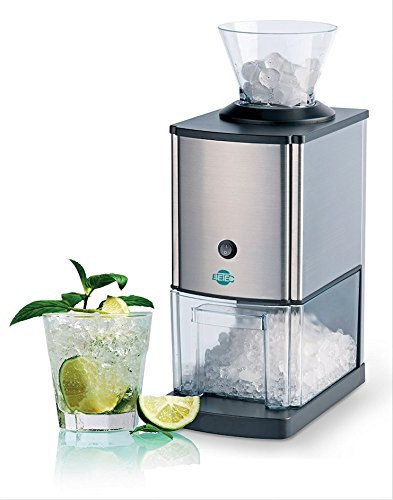 Broyeur à glace gastronomique BETEC 4050 Broyeur à glaçon électrique 15 kg/h Conteneur à glace 3,5 litres amovible Trémie de remplissage Interrupteur de sécurité Boîtier en acier inoxydable Argent