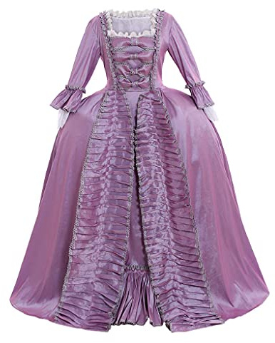 CosplayDiy Damen Königin Marie Antoinette Rokoko Ballkleid Gothic Viktorianisch Kleid Kostüm Lila S