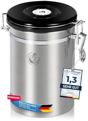 Vakuum Kaffeedose Teedose Vorratsdose - Vorratsbehälter Vakuumdose mit Aroma-Deckel Luftdicht