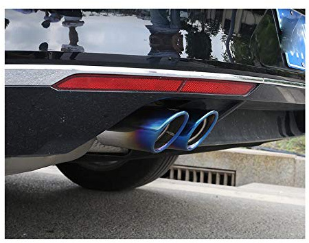 2pcs Blue Stainless Steel Exhaust Tail Rear Muffler Tip Tailpipe Trim For VW CC 2011 2012 2013 2014 2015 2016 2017 2018 2019 2020 2021 2022 2023 2024