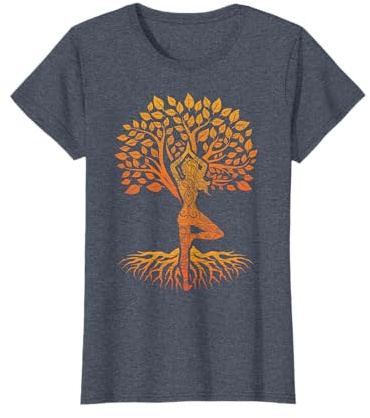 Baum des Lebens with Woman Yoga T-Shirt Chakra Haka Yoga T-Shirt