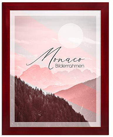 Cadre photo Monaco 29,7 x 42 cm DIN A3 en rouge bordeaux avec vitre en verre synthétique antireflet – Couleur et taille au choix