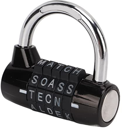 Lucchetti a Combinazione - Lucchetto di Sicurezza Dal Design Speciale con Lega di Zinco - Lucchetto con Codice Valigia Assolutamente Sicuro con 5 Lettere - Lucchetto Azzerabile Portatile Nero per Arma