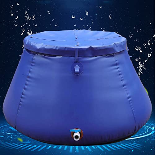 EUPXRHY Faltbare Regentonne, Wasserfass 100L 200L 300L 500L 1000L 2000L Tragbarer Camping Wasserkanister mit Hahn, Reißwiderstand Notwasserbeutel mit Großem Fassungsvermögen,200L
