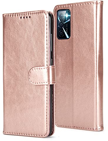 AMAZE!UK Phone Case For Oppo A54s, Oppo A16s Flip Book Phone Case with Kickstand,Full Protection Case with Magnetic Closure fit for Oppo A54s, Oppo A16s (Rose Gold)