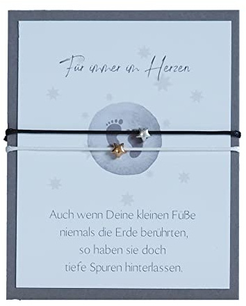 myGreta Sternenkind Armband SET, Andenken, Erinnerungsarmband, Schutzengel, Fehlgeburt, stille Geburt, Schmuckkarte