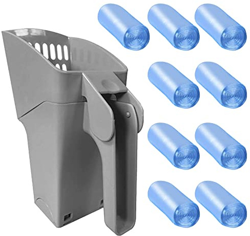 GNCLOUD Cat Litter Scoop, Litter Spoon With 9 Litter Bags, Large Capacity Portable Litter Scooper