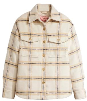 Levi's Damen Edie Packable Jacke Jacket, ETTA PLAID ALMOND BU, M