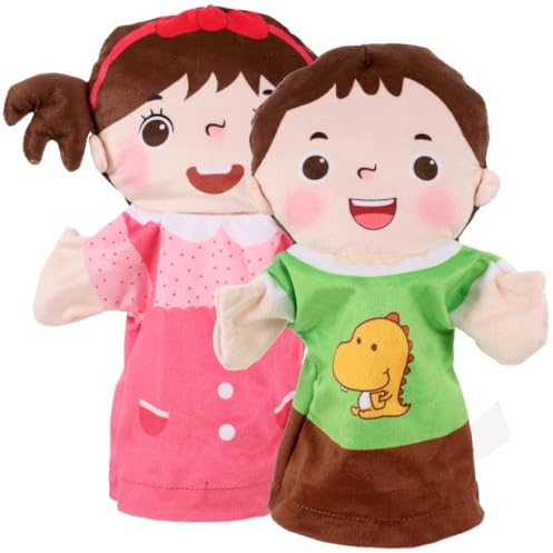 Alipis 2 Pezzi Costume Marionetta Mano Personaggio per Bambini Adulti Bambini Pupazzo A Mano Puppet Peluche PP Cotone Figura Educativa Puppet Dito Culla Fai Da Te Figura