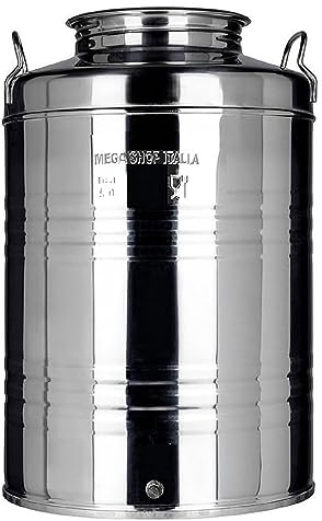 Megashopitalia Poubelle à Huile en Acier Inoxydable 18/10 préparé pour Robinet de 1/2 50 l