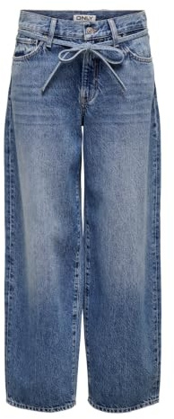 ONLY Damen Onlgianna Mw Straight DNM Dot596 Noos Medium Blue Denim 30W/32L