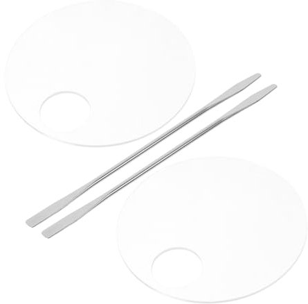 Beaupretty 2sets Makeup Palettes Cosmetic Mixing Tool Makeup Plate for Foundation Eyeshadow Nail Art Acrylic Blending Plate