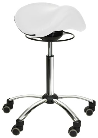 Teqler Comfort-Sattelhocker mit Swing-Mechanismus weiß