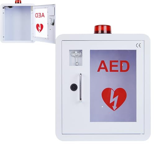 AED-Defibrillator-Aufbewahrungsschrank, Medizinischer Erste-Hilfe-Schrank, Mit Alarmsystem, Abgerundetes Design, Transparentes Fenster, Für Zuhause, Büro, Krankenpflege, Bus