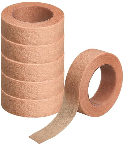 6 Micropore Surgical Tape 1.25cm x 9.14m Medical Flexible Self‑Adhesive Wrap Tape Breathable Nose Gauze Bandages Earring Cover Up Tape for Wound Dressing Care Sports Eyelash Extension Injuries (Skin)