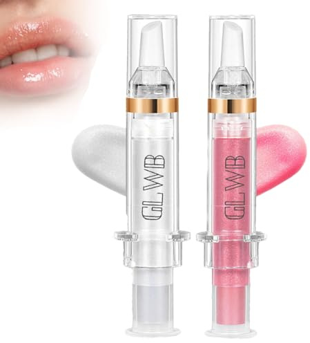 GLWB Lip Plumper, 2024 New GLWB Extreme Lip Plumper, Ultra-Hydrating Lip Plumping Booster with Chili Extract for Pouty Lips for Women, Say Bye to Frequent Touch-ups (1#+3#)