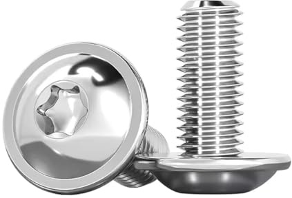 Drenky 20 Stück M6x16mm Linsenkopfschraube mit Flansch, Schrauben Torx Linsenkopf Schrauben ISO 7380-2 Flanschschrauben Rostfrei Edelstahl A2 V2A Gewindeschrauben Vollgewinde Mit Scheibe