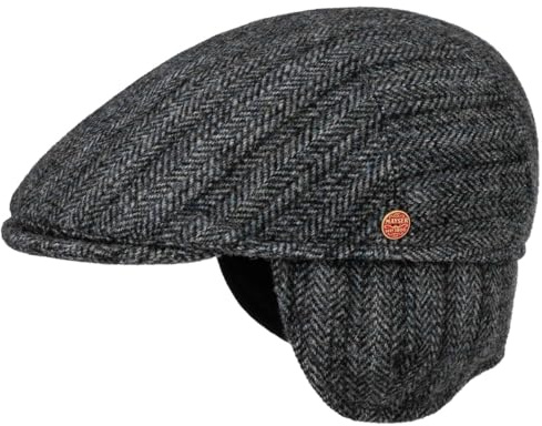 Mayser Sidney Schirmmütze Fischgrat Mit Ohrenklappen Made in EU Herren Herbst Winter