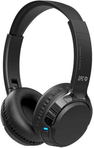 SPC Heron 2 Studio – Casque sans Fil Bluetooth | ECO | 50h de Batterie | Double Connexion simultanée | Microphone intégré | Réglables et Pliables, Noir, Plastique recyclé