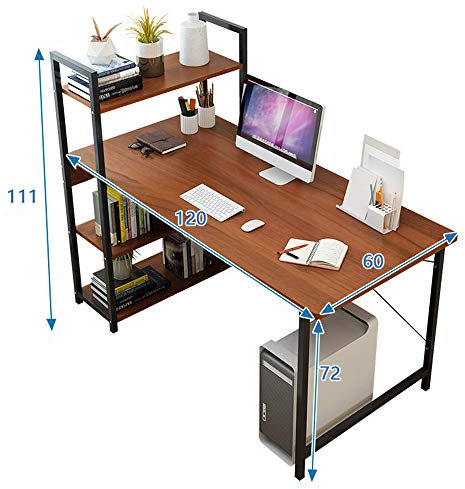 WLCNYL Schreibtisch aus Massivholz, Desktop-Computertisch mit Bücherregal, moderner, einfacher Schreibtisch, PC-Laptop-Tisch, großer Spieltisch, Home-Office-Arbeitsplatz