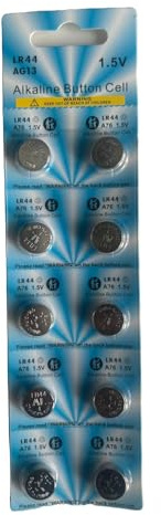 10 Pack AG13 LR44 1.5V Alkaline Button Cell Batteries for Watches, Toys, Card Readers