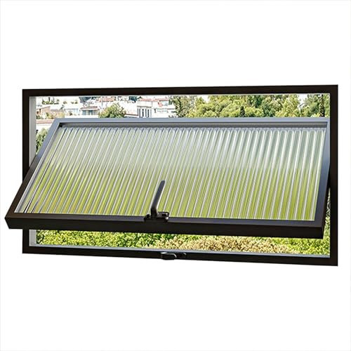 Schuppenfenster aus Aluminiumlegierung mit bündiger Belüftung und isoliertem, drehbarem Trichter-Design für Küche, Haushalt, Spielhaus, offenes Kellerfenster mit Griff (100 x 60 cm)