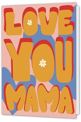 PICTALOO Love You - beste Mama Karte, Geburtstagskarte super Mama, Karte Muttertag inkl. Umschlag, Muttertagskarte, Muttertagsgeschenk, Mamatag, Danke Mama