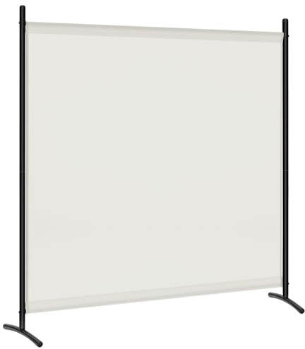 WOLTU Paravent 1-teilig 180x177 cm, Raumteiler freistehend, Trennwand Stellwand Sichtschutzwand innen Outdoor, Sichtschutz Balkon Terrasse Garten, Creme