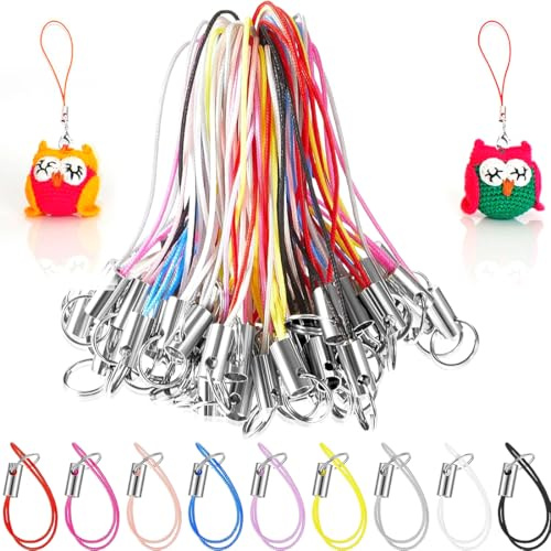 OQKAHIV 50 colores mezclados cordón para teléfono móvil, llavero, muñeca, cordones, cordón, cable, colgantes