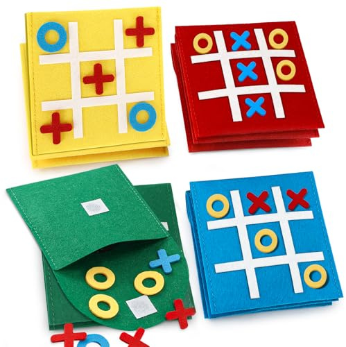 Tapvai 12 Stück Tic Tac Toe Spiel, Rote Blaue Gelbe Felder | Mitgebsel Kindergeburtstag 8 Jahre Neun Raster, Mitbringsel Kindergeburtstag für Geburtstag, Kindertag, Zuhauser, Schule