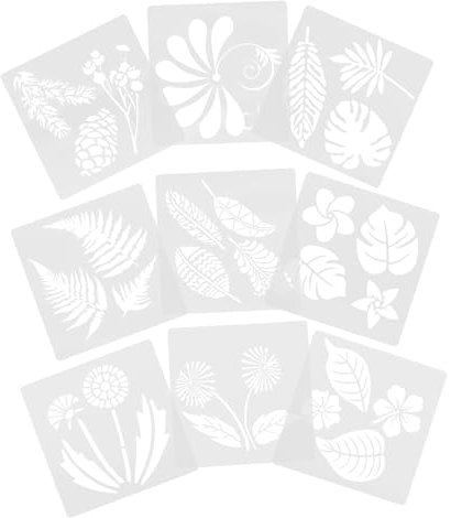Artibetter 9stücke Blumen Malerei Schablonen Wiederverwendbare Schablonen Zum Malen Malschablonen Für Bastelprojekte Wandkunstvorlagen Zeichenschablonen Multifunktionsschablonen Abwaschbar