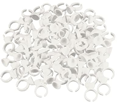 DEARMAMY 500pièces Godets Pour Anneaux De Tatouage Godet Pour Cils à Pigments Pour Tatouage Des Sourcils s Blanc