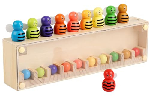 Finden Sie das Gedächtnisspiel für Kinder Paare - Serviertablett aus Holz | Getränketeller im Landhausstil | Dreifach-Servierteller für Frühstück, Mahlzeiten, Getränke, Kaffeetisch