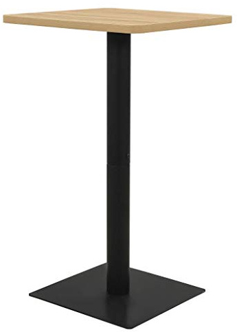 Teenpull Bistrotisch Eichefarben 70x70x107 cm, Stehtisch für 2 Personen, Bartisch mit stabilem Stahlgestell, Modernes Design für Küche, Esszimmer, Bar, Café, Restaurant