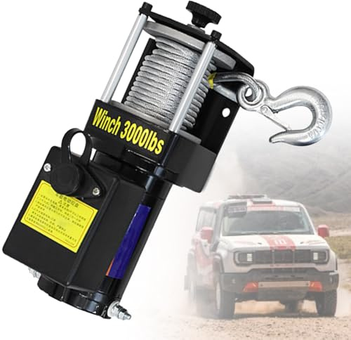 Cabrestante eléctrico para todoterreno, arena, elevación de vehículos, rescate de emergencia, cabrestante de coche de 12 V/24 V, 3000 libras, 3500 libras, 4000 libras (3000 libras 24 V)