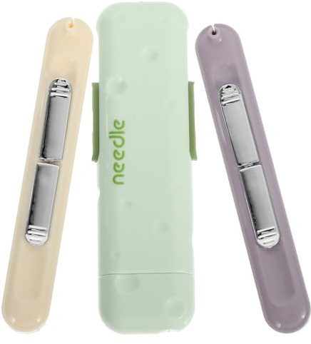 HOMSFOU 3pezzi Strumento per Infilare Aghi Mano e Scucitore per Trapuntatura Kit per Infilare Aghi da Cucito Dispositivo Portatile per Rimuovere Fili in Eccesso