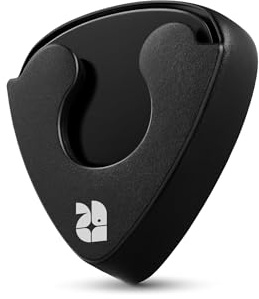 ROTOPATA 2 Pack Guitar Pick Holder with Adhesive Back, Black Guitar Pick Case with Spring, Guitar Accessories Stuck on Guitarra Electric Acoustic Ukulele Bass