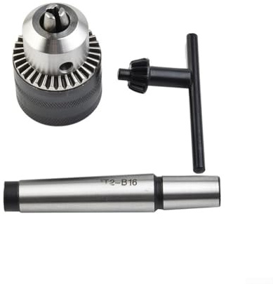 Honseadek Mini portabrocas de metal para contrapunto, eje cónico MT2, cónico 33, capacidad de 5/64-1/2 pulgadas, giro de 7 x 10, acero 1010, con llave