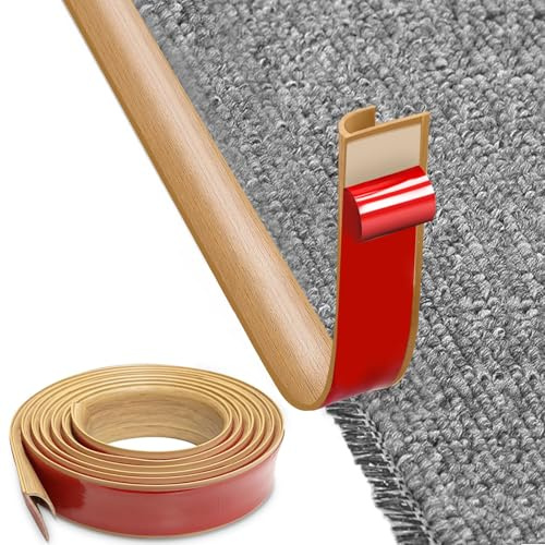 Self-Adhesive Edge Strip for Carpets, 3M PVC Carpet Edging Tape, Carpets and Floor Transition Strip, Self-Adhesive, Carpet Edge Binding for Door Edges, Stairs (Yellow Oak 3 M)