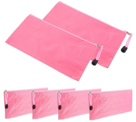 ZUNOXAZ 6 Stück Packung Oxford Stoff Hygiene Aufbewahrungsbeutel mit Reißverschluss für Damenbinden und Kleine Kultur Tasche in Rosa für Unterwegs