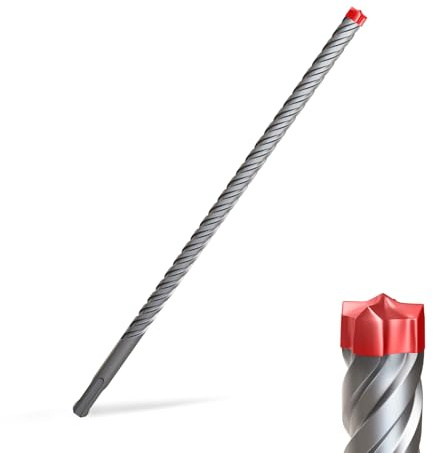 Professional SDS plus Bohrer 12mm x 355 mm,Ultra Hochleistungsbohrer für Stahlbeton und Mauerwerk,Der gesamte Kopf des Bohrer ist aus Vollmetalllegierung gefertigt für extreme Haltbarkeit