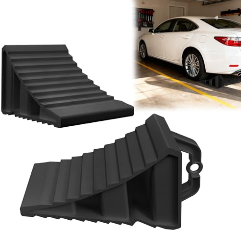 Froadp Radkeile 2er Set | Unterlegkeil Bremskeile für PKW, Anhänger, Wohnmobil | Sicherheits-Radstopper aus robustem PP Kunststoff | Tragbar Radvorleger mit Tragegriff | Schwarz 20x12x11cm