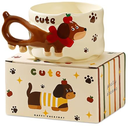 trabag Taza de regalo de perro salchicha, regalo para el día de la madre, regalo para mujeres, Acción de Gracias y Navidad, decoración de perro salchicha (perro salchicha, grande)