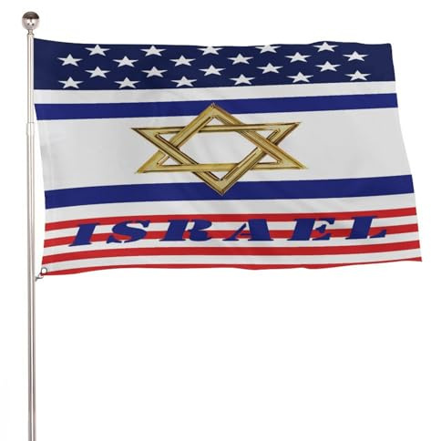 Bandiera di grandi dimensioni a tema Israele per feste all'aperto, dimensioni 5x8 piedi.