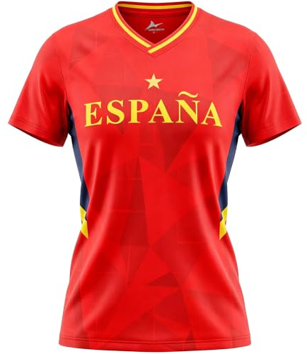 2026 Fotboll W-M Pokal dam-t-shirt, fantröja, fotbollsfans, landslag, sport, ledig, cheer on, träningströja kvinnor, snabbtorkande fotbollskopp, tröja, tröjor, Spanien, L