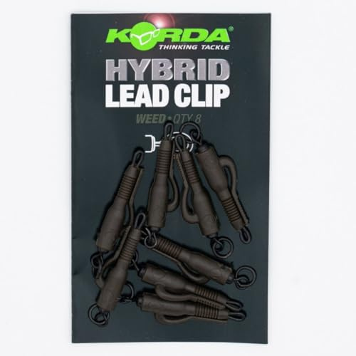 KORDA QC Hybrid Lead Clip – Safety-Bleiclip mit Schnellwechsel-Wirbel für Karpfenmontagen, geeignet für schwere Bleie bis 5oz, 8 Stück